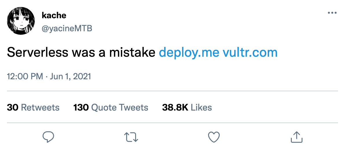 Tweet about deployment