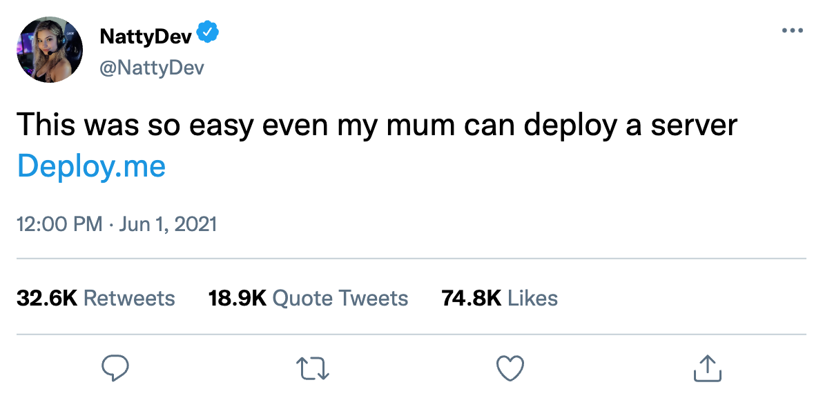 Tweet about deployment
